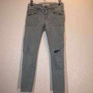 Hollister green skinny jeans